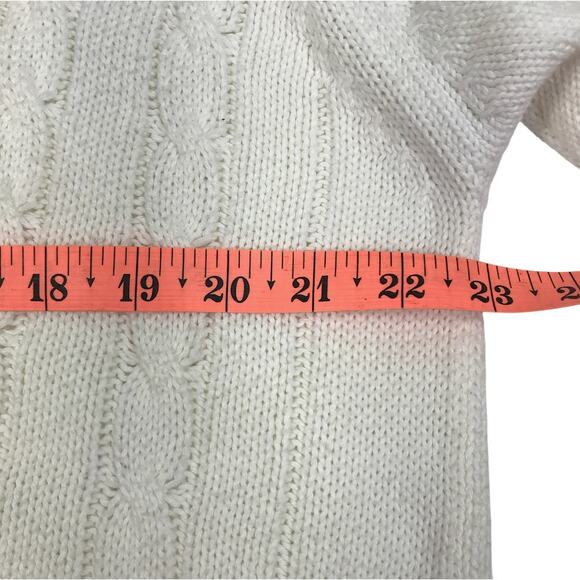 PRINGLE Of Scotland V-Neck Fisherman Sweater Sz S Ivory Golf Tennis Timeless EUC - Picture 8 of 9